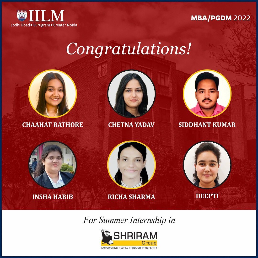 Summer Internship Program with Shriram Life Insurance