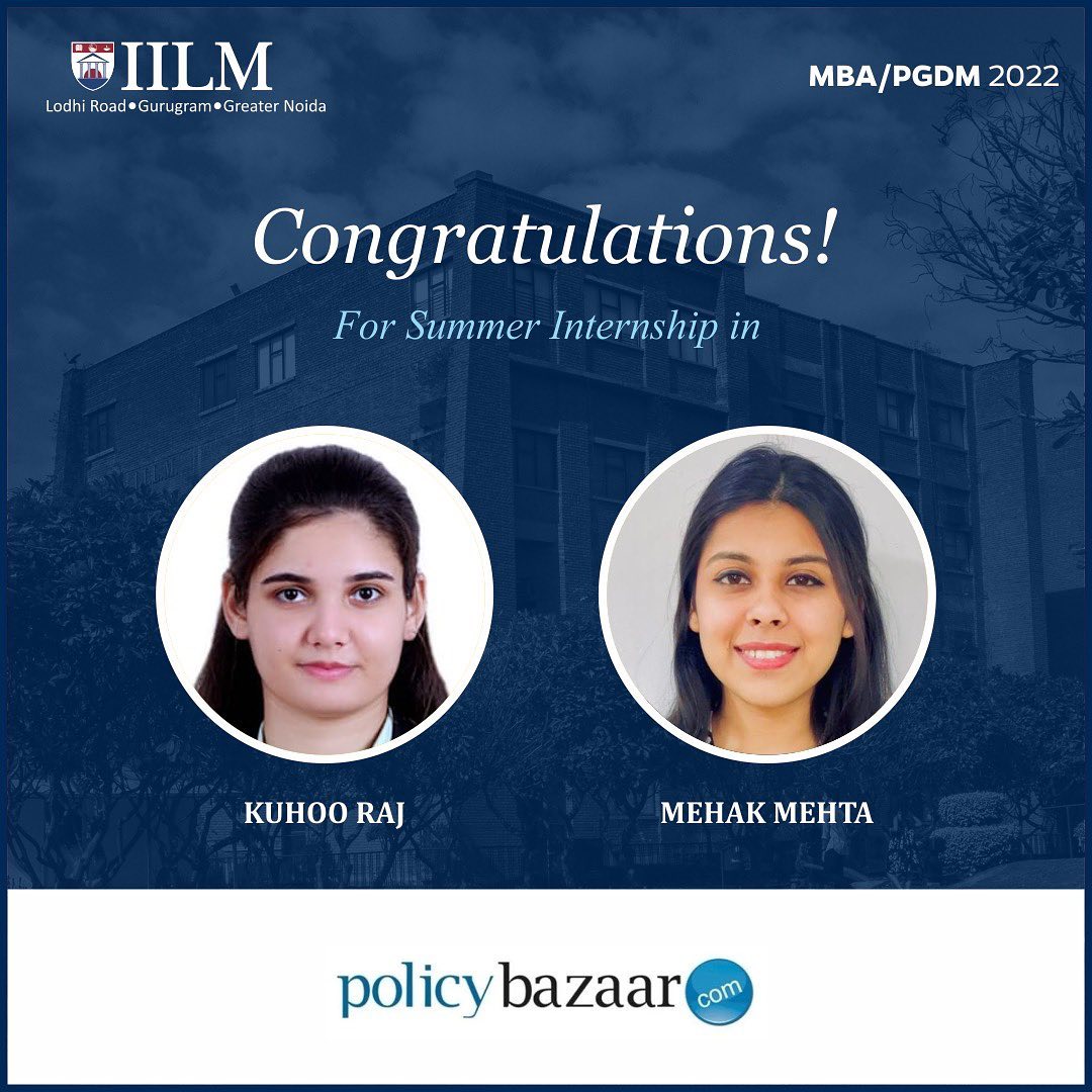 Summer Internship Program with Policy Bazaar